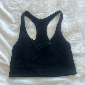 Black, athletic tank top ribbed